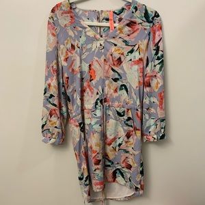 Eight Sixty Lavender Floral Sinch-waist Dress